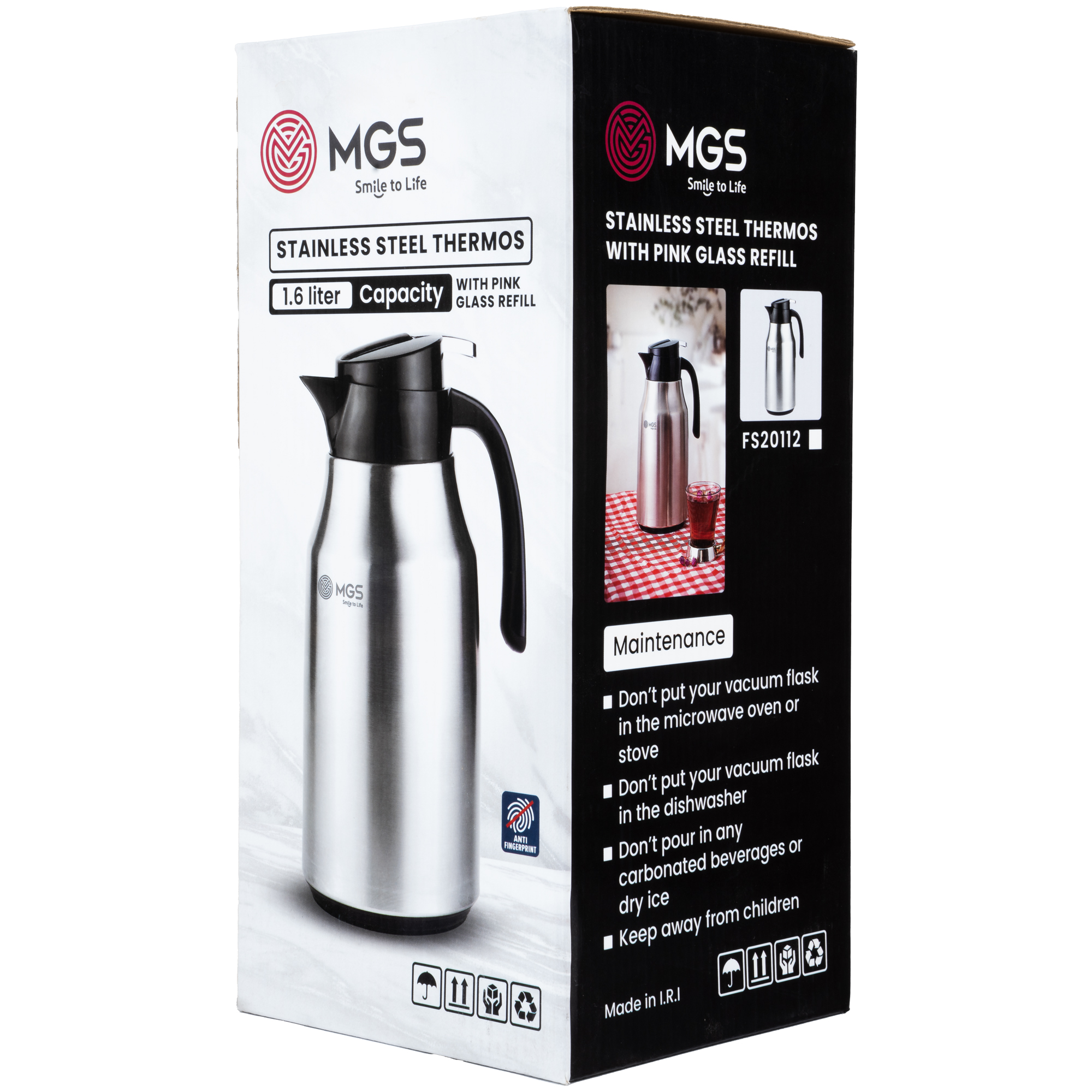 فلاسک 1.6 لیتر استیل MGS کد FS20112