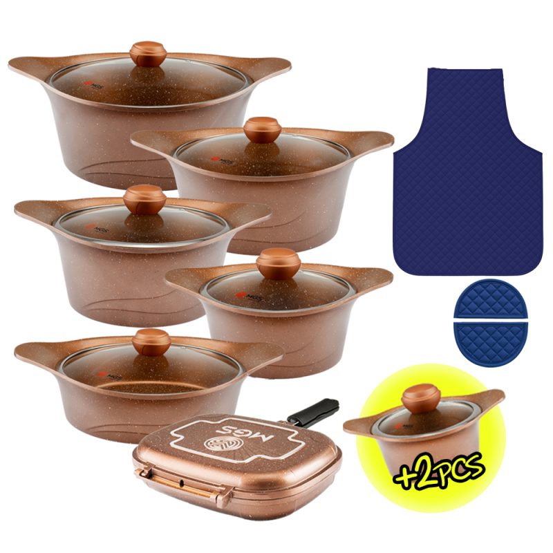 سرویس قابلمه 15 + 2 پارچه گرانیت طرح کره ای C