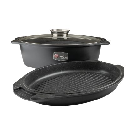 تابه مرغ پز دو دسته سایز 38 سه تیکه گرانیت طرح ایتالیا B