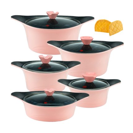 سرویس قابلمه 12 پارچه گرانیت طرح کره ای C کد KC1216