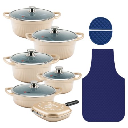 سرویس قابلمه 15 پارچه گرانیت طرح جرمنی D