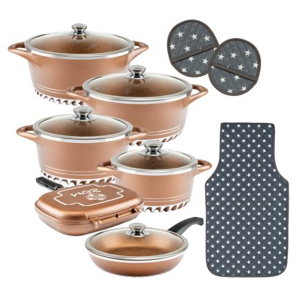 سرویس قابلمه 17 پارچه گرانیت طرح ایتالیا C