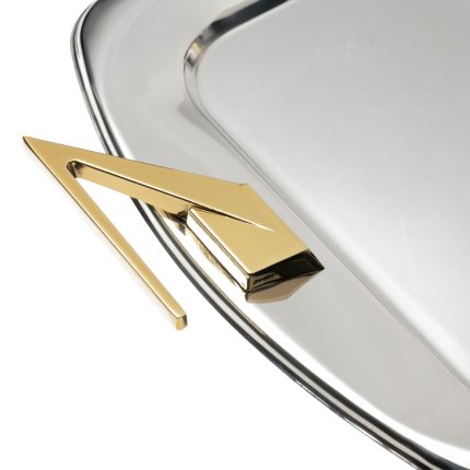 سینی پذیرایی استیل طلایی MGS کد OW4110G