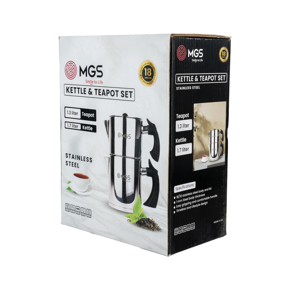 کتری و قوری استیل 1.7 لیتری MGS کد K41026