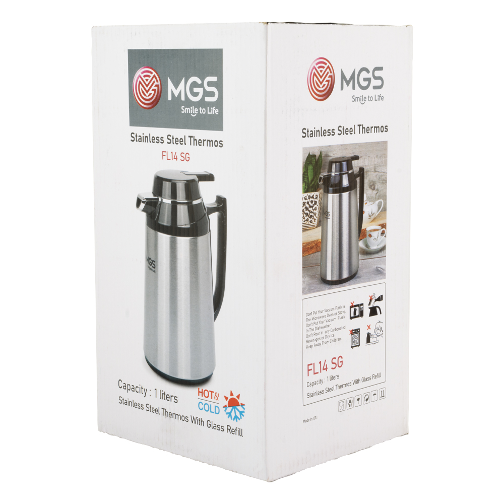 فلاسک 1 لیتر استیل MGS کد FL14SG