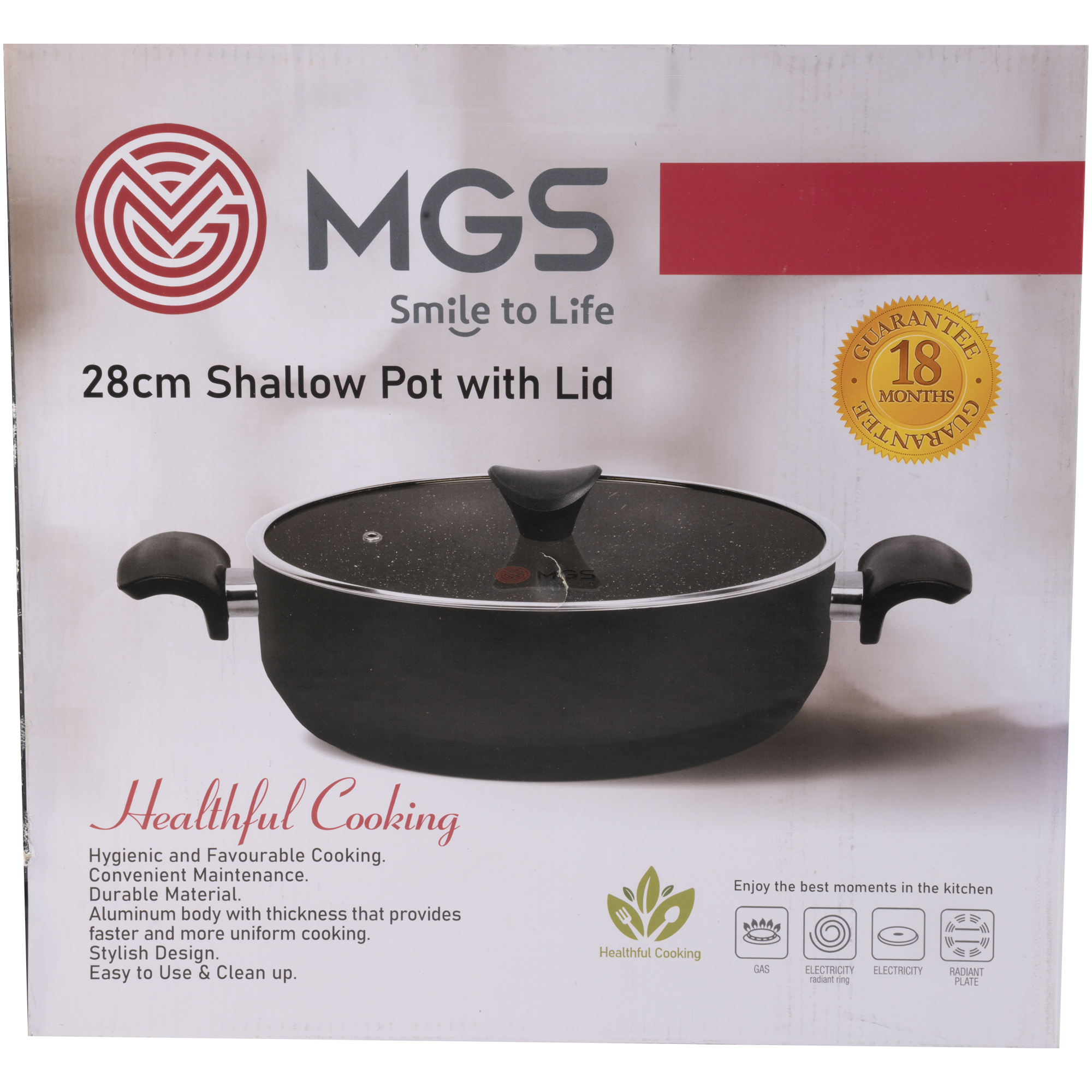 تابه گرانیت دو دسته MGS سایز 28 مدل گارنت