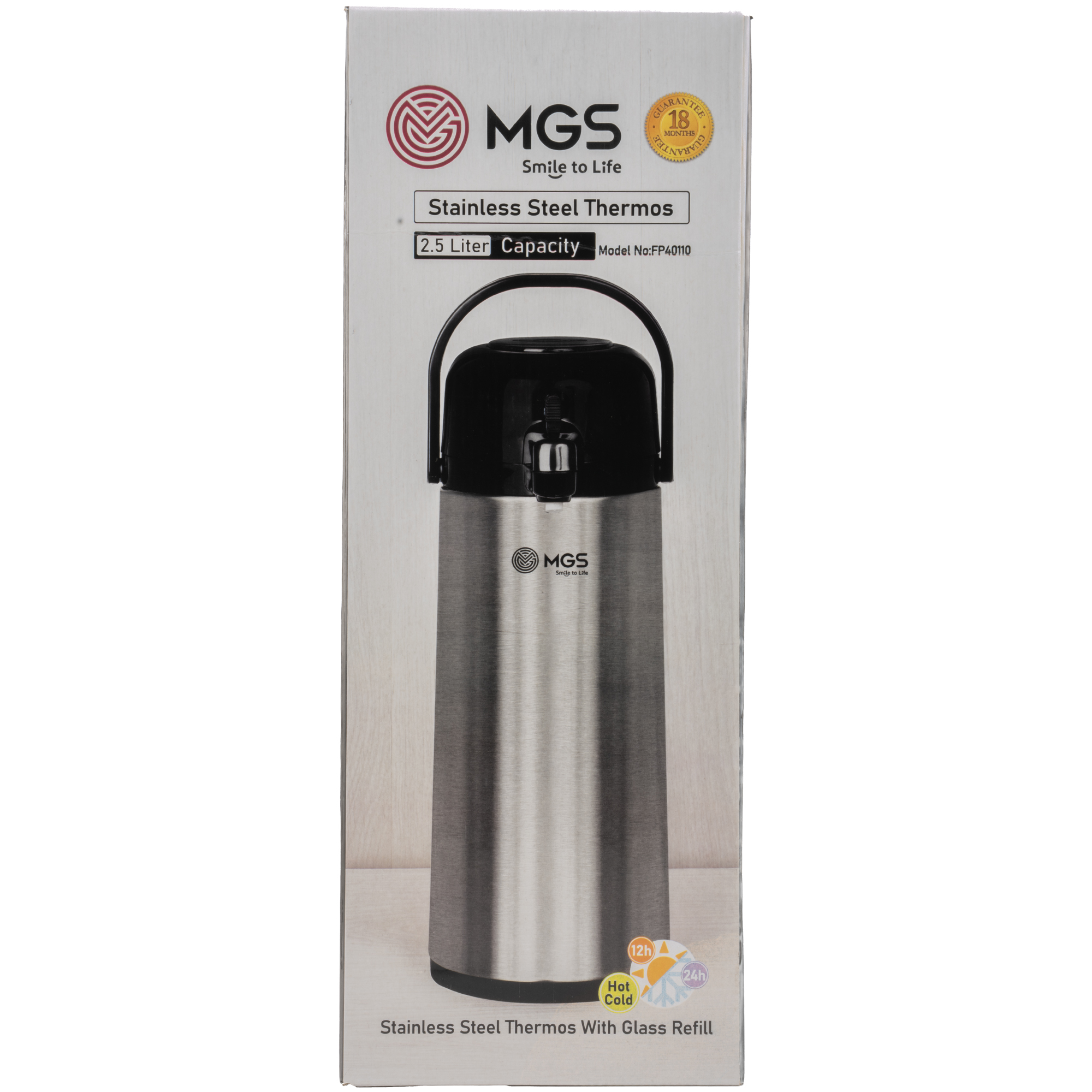 فلاسک 2.5 لیتر MGS مدل پمپی کد FP-40110