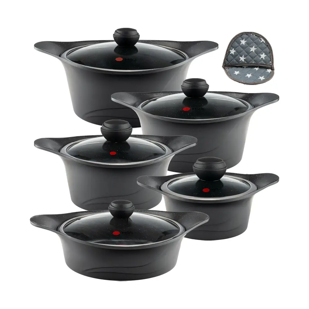 سرویس قابلمه 12 پارچه گرانیت طرح کره ای C کد KC1216