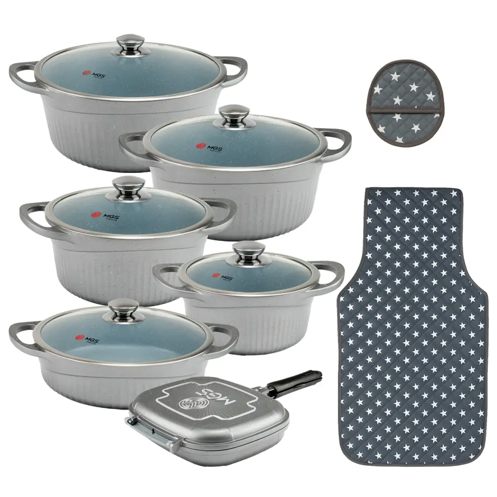 سرویس قابلمه 15 پارچه گرانیت طرح جرمنی D