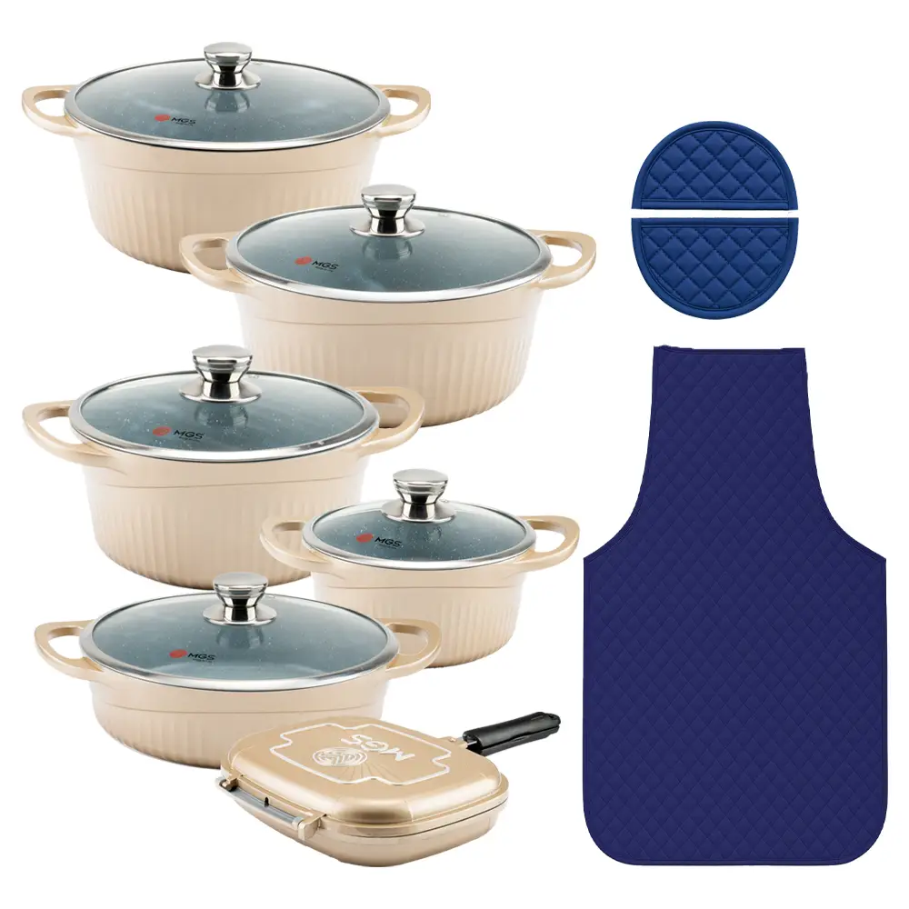 سرویس قابلمه 15 پارچه گرانیت طرح جرمنی D