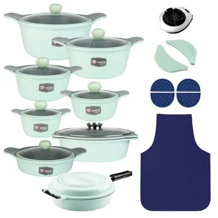 سرویس قابلمه 23 پارچه گرانیت طرح کره ای D