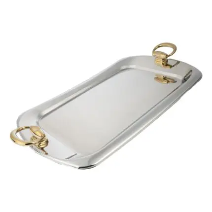 سینی پذیرایی استیل طلایی MGS کد OW3110G