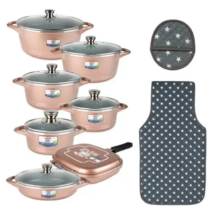 سرویس قابلمه 17 پارچه گرانیت طرح ایتالیا B