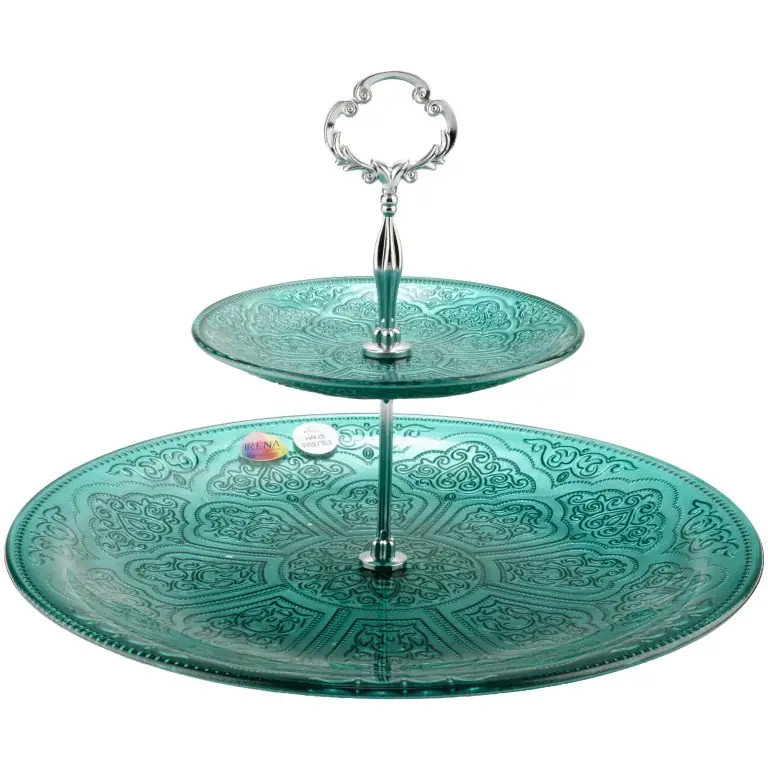 شیرینی خوری دو طبقه ایرنا مدل تاپ کاپی رنگ سبز